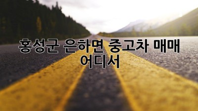 홍성군 은하면 중고차 매매, 어디서?
